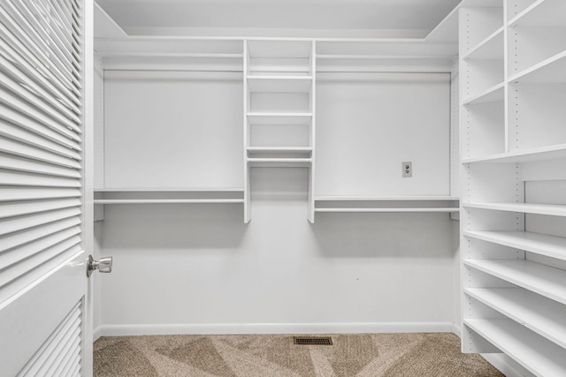 spacious closet featuring carpet floors