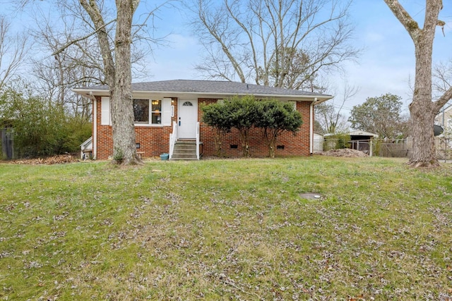 view of front of house featuring a front yard