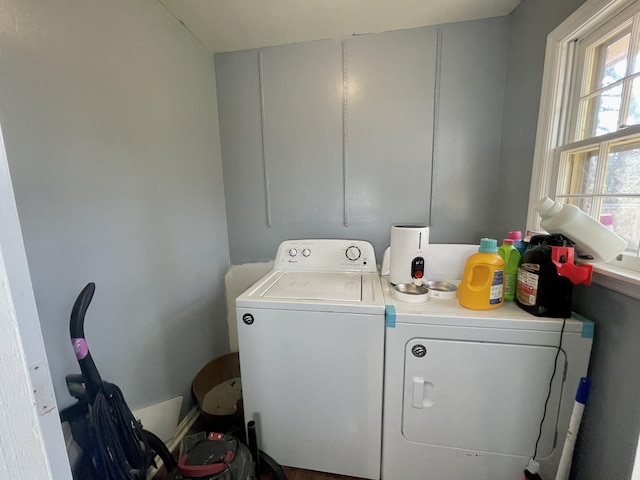 washroom featuring independent washer and dryer