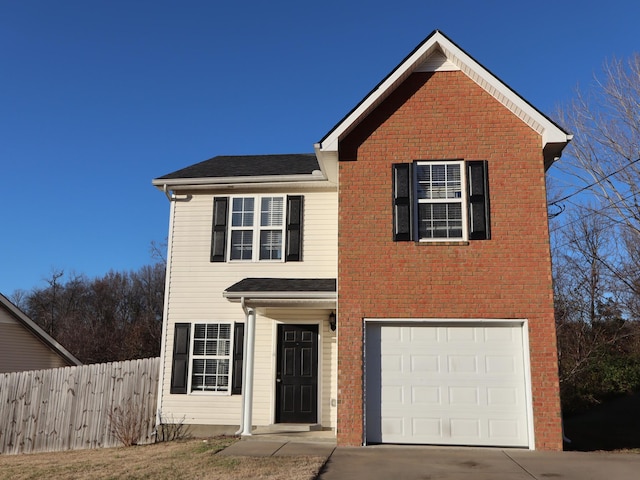 front of property featuring a garage