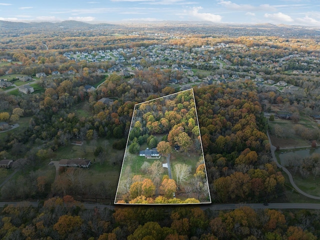 bird's eye view featuring a mountain view