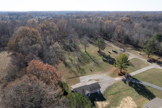 birds eye view of property with a rural view