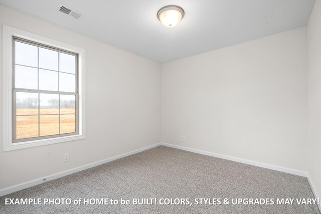 carpeted empty room with baseboards and visible vents