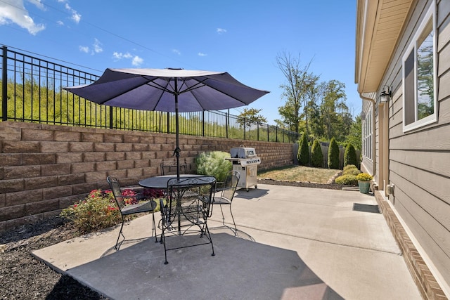 view of patio / terrace featuring area for grilling