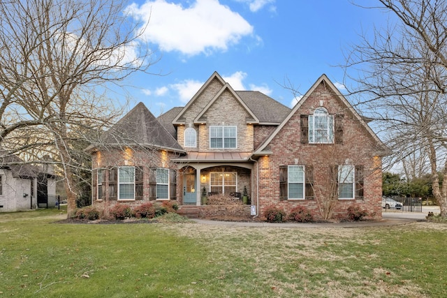 view of front of home featuring a front yard