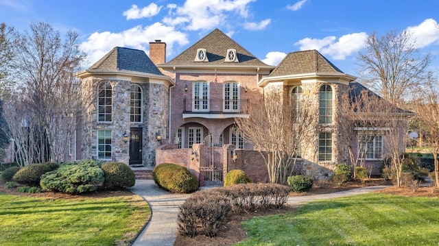 view of front of property with a front yard