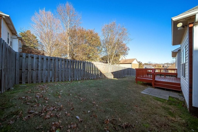 view of yard featuring a deck