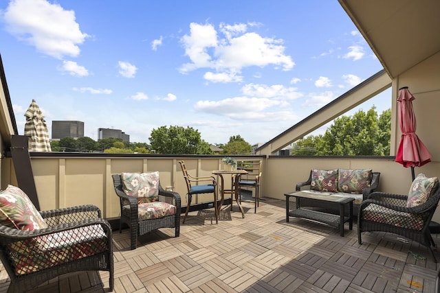 view of patio / terrace featuring an outdoor living space