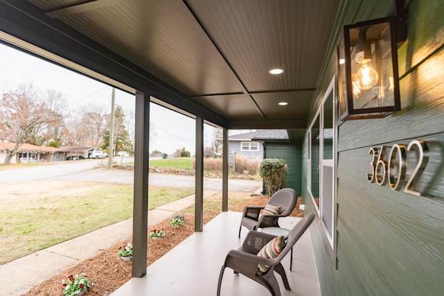 view of patio with a porch