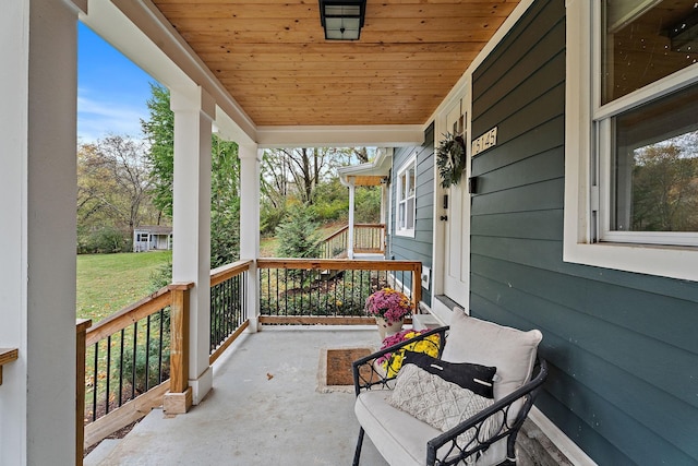 view of patio featuring covered porch