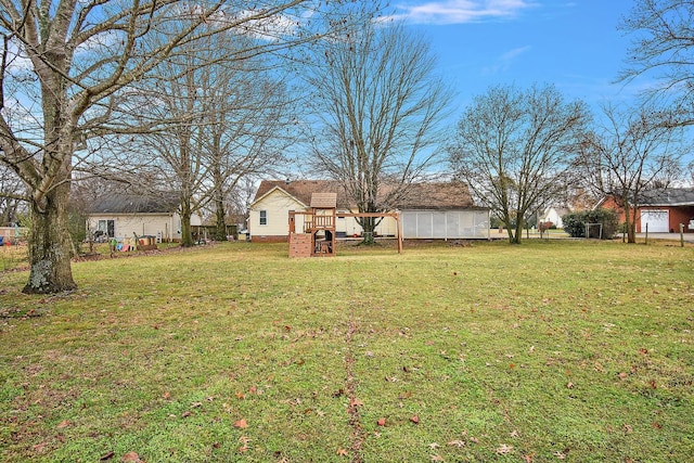 view of yard featuring a playground