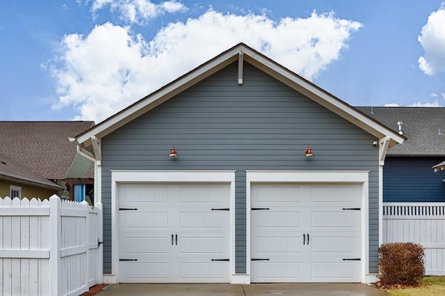 view of garage