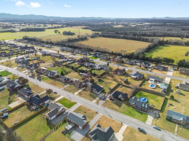 aerial view with a mountain view