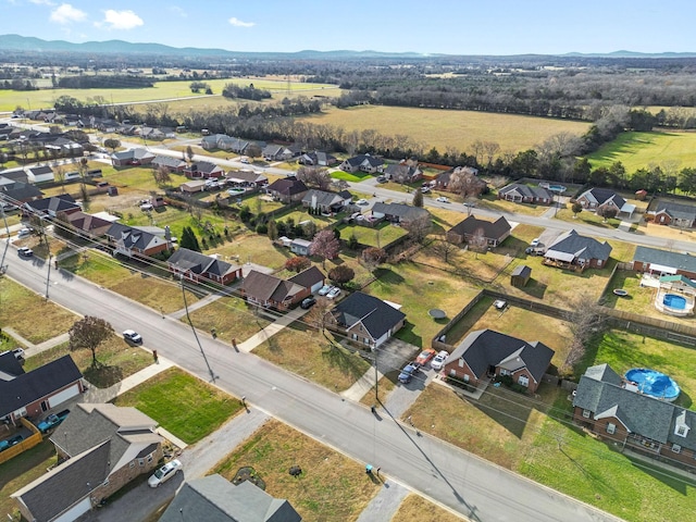 aerial view with a mountain view