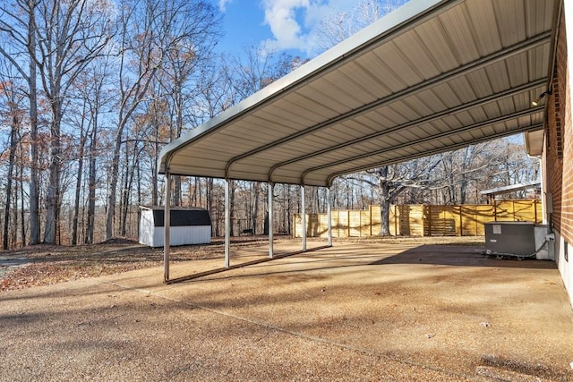 view of car parking featuring a carport