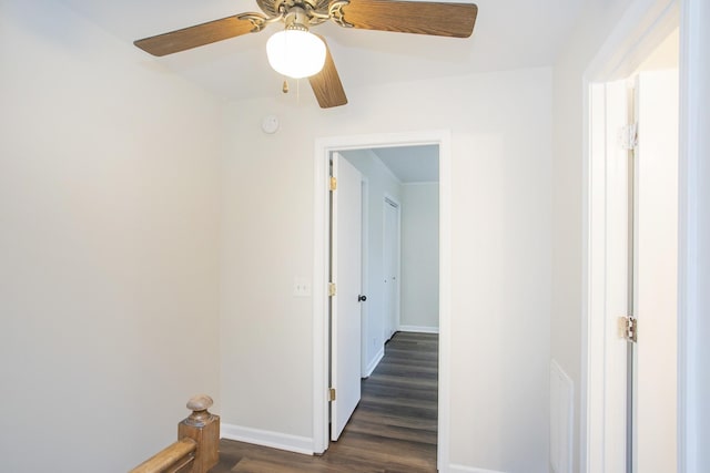 hall featuring dark hardwood / wood-style flooring