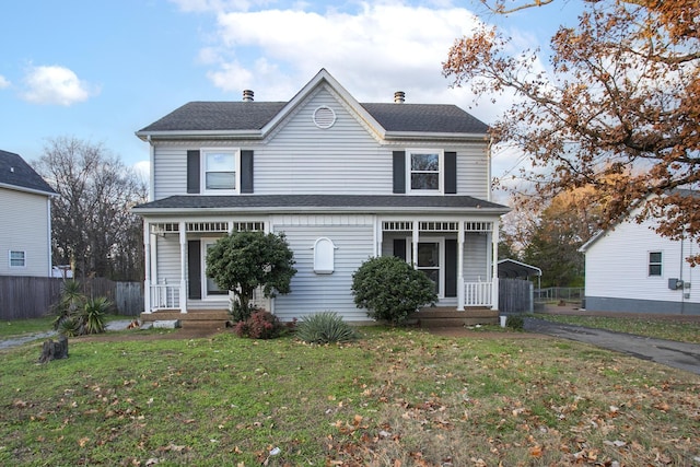 view of front property with a front lawn