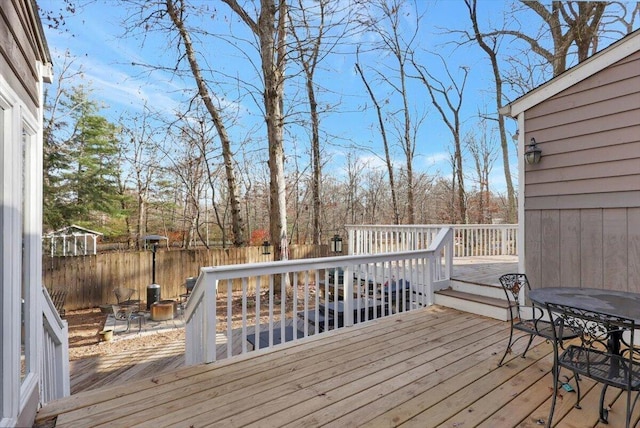 view of wooden deck