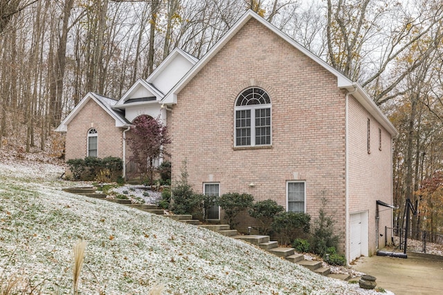 view of property featuring a garage