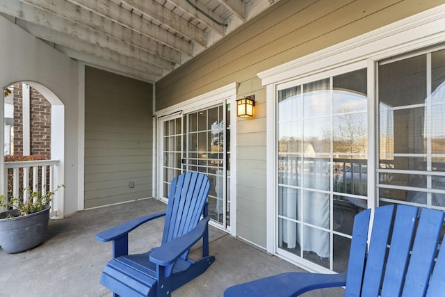 view of patio featuring covered porch