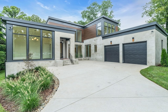 modern home with a garage