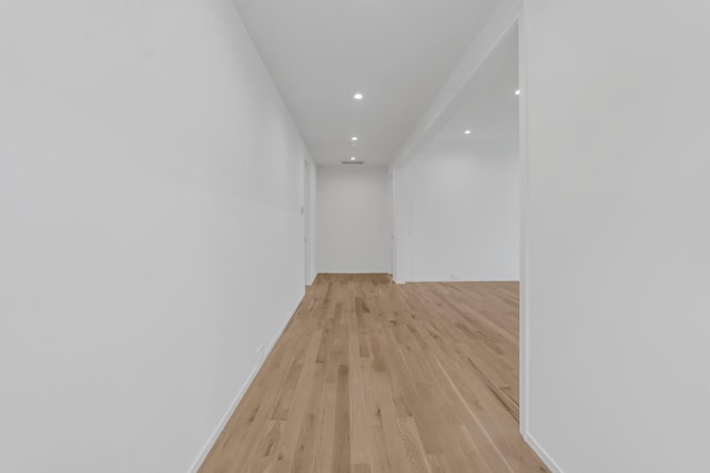 hall featuring light wood-type flooring