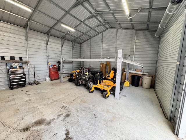 garage with a carport