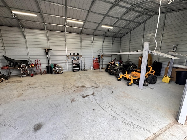 garage with a carport