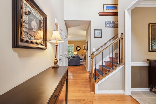 entrance foyer featuring light hardwood / wood-style floors