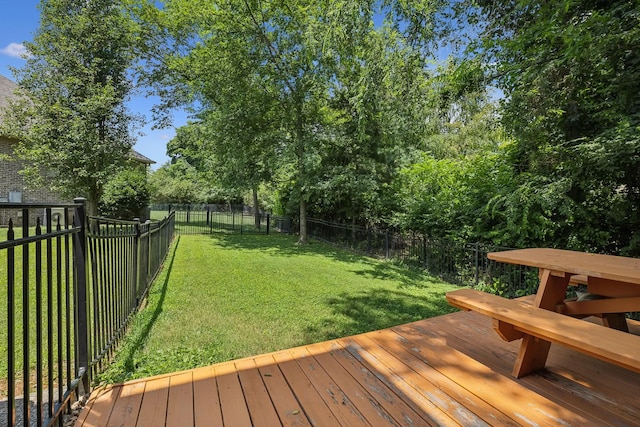 view of yard with a deck