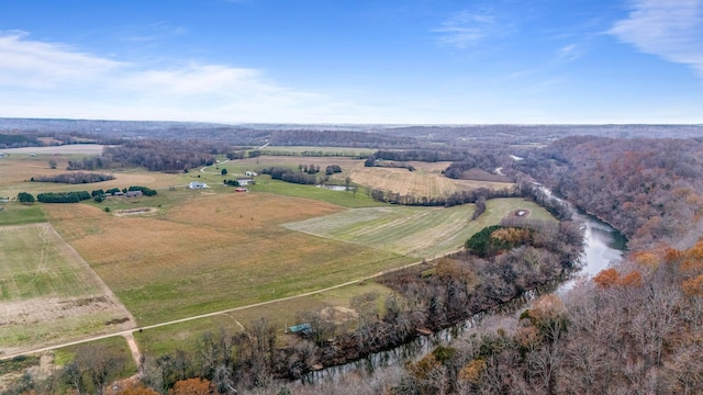 bird's eye view with a rural view