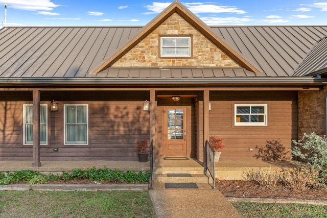 view of front of home with a porch