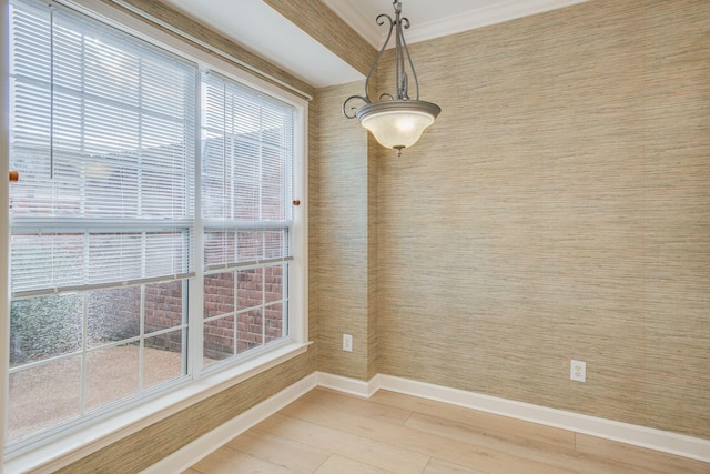 unfurnished dining area with wood-type flooring