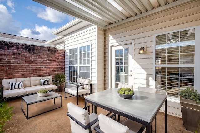 view of patio with an outdoor living space