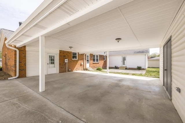 view of patio featuring a carport