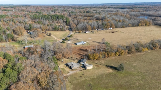 bird's eye view featuring a rural view