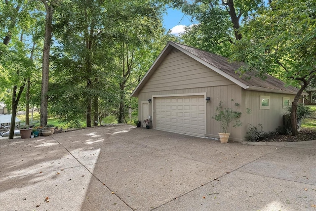 view of garage