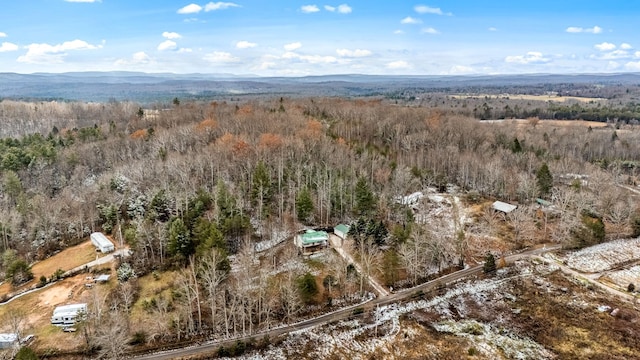 bird's eye view with a mountain view