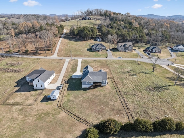 aerial view featuring a mountain view