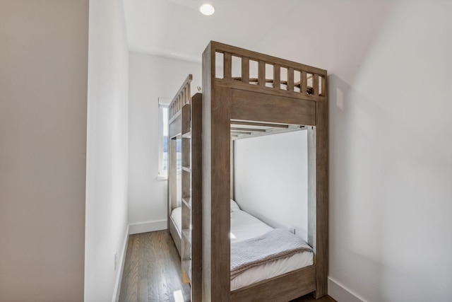 bedroom with wood-type flooring