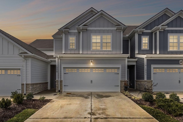 craftsman inspired home featuring a garage