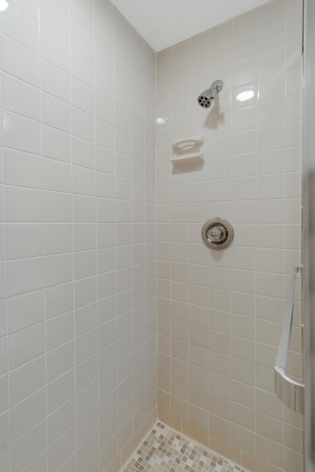 bathroom with a tile shower