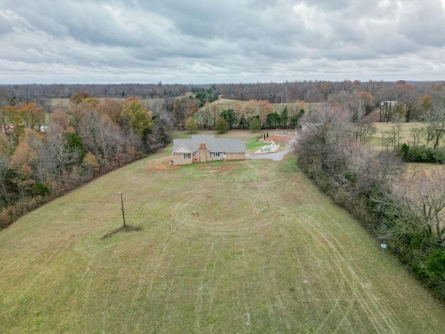 drone / aerial view with a rural view