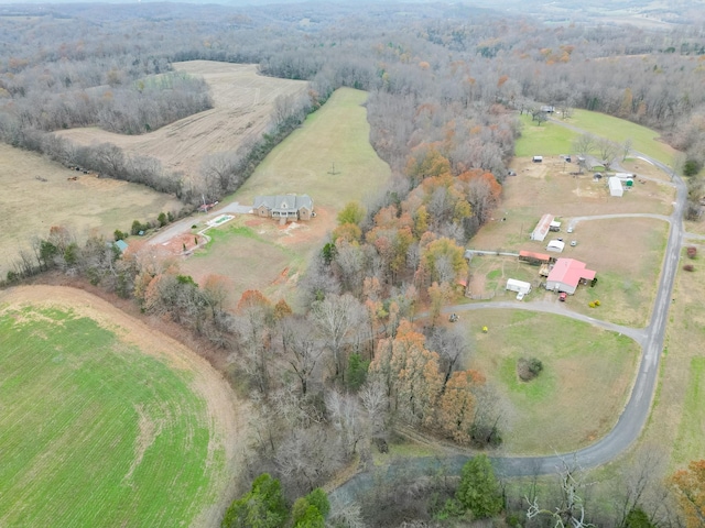 bird's eye view with a rural view