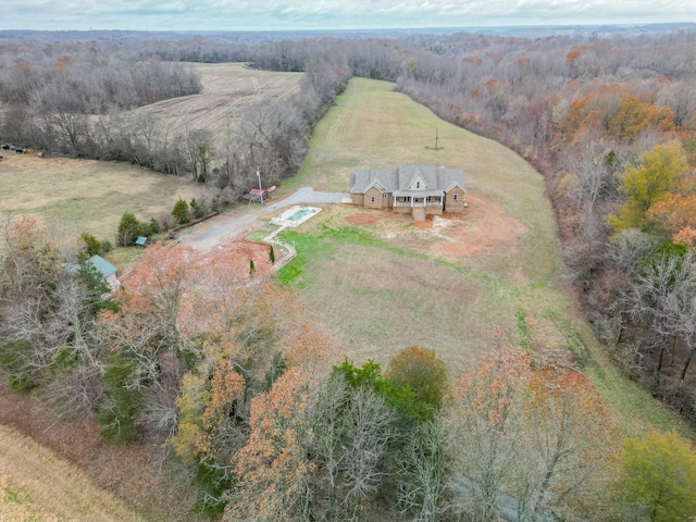 drone / aerial view featuring a rural view