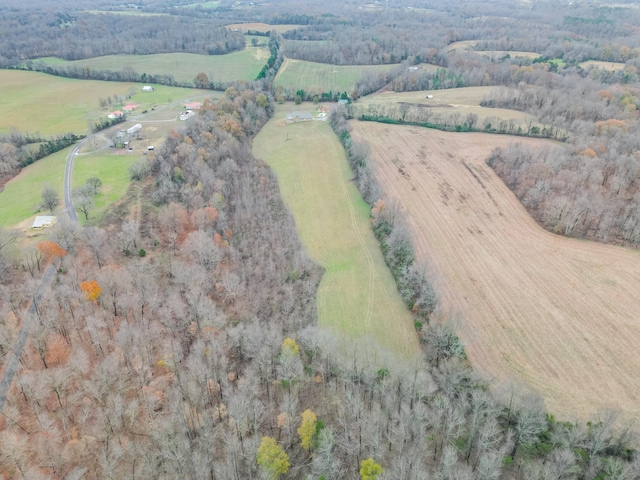 drone / aerial view featuring a rural view