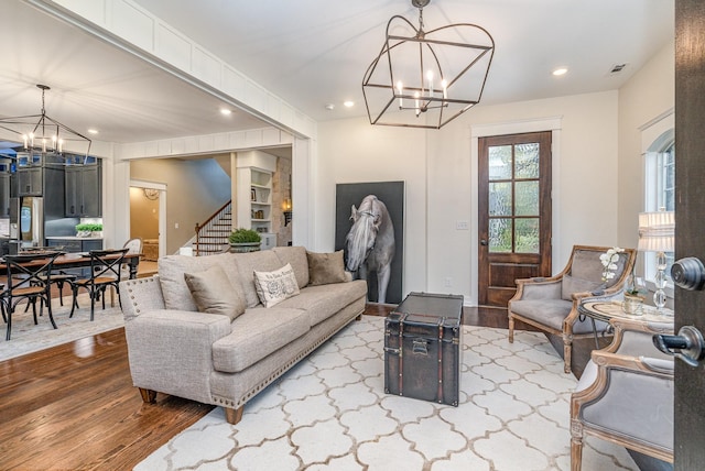 living room featuring light hardwood / wood-style floors