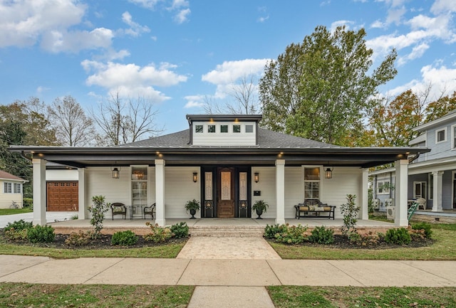 view of front of home with covered porch