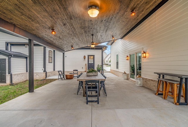 view of patio / terrace with ceiling fan