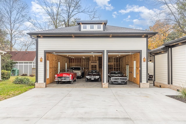 view of garage